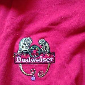 Budweiser Red Embroidered Fabric Vintage Rare